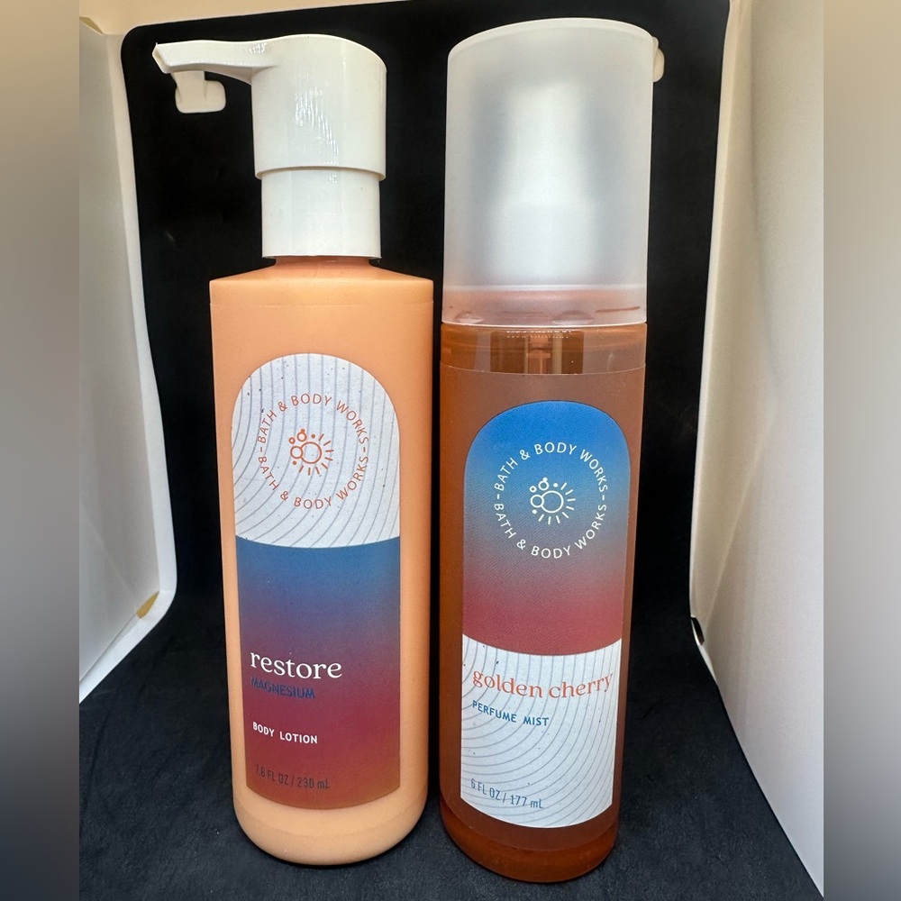 🆕 Bath & Body Works Restore Body Lotion and Golden Cherry Mist Set ✨new unused✨
